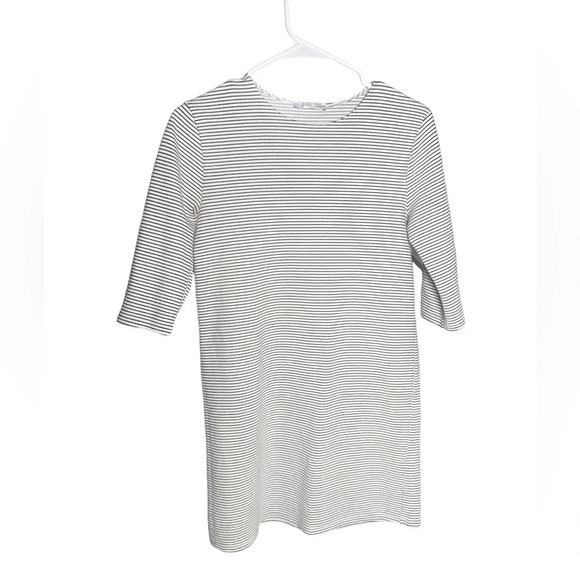 Zara shift dress small black white striped 3/4 sleeve mini like-new condition - Picture 1 of 3